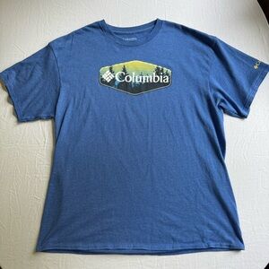 Columbia Blue and Yellow Graphic Tee